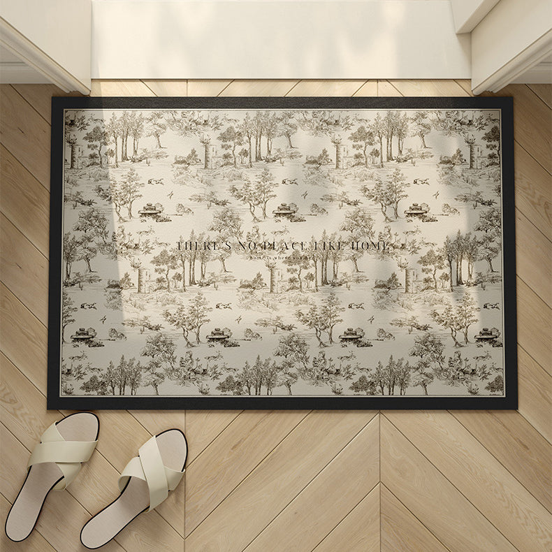 black toile de Jouy door mat