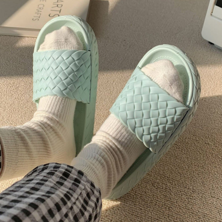 4color weaving rubber roomshoes