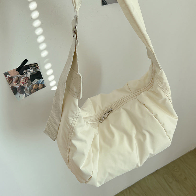 2color simple cotton messenger bag