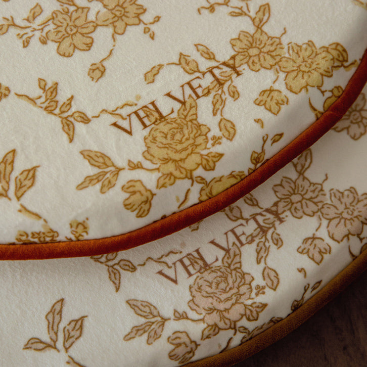 4color french flower velvety cushion
