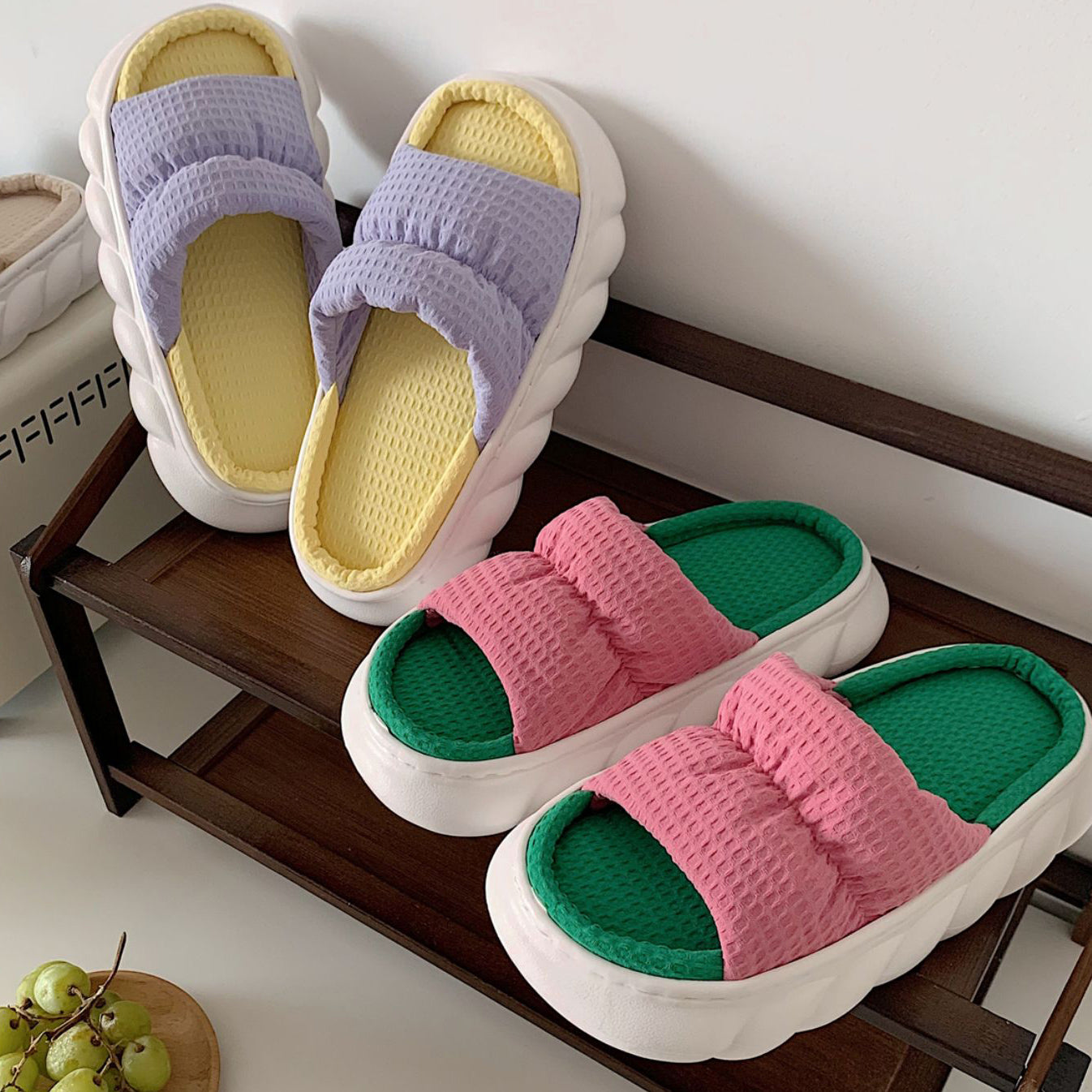 3color two-tone rubber roomshoes