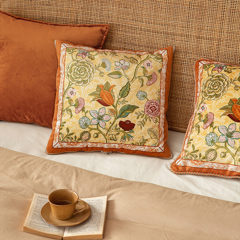 bright floral 2way quilt cushion