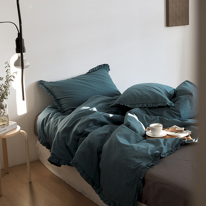 12color simple cotton frill bedlinen set