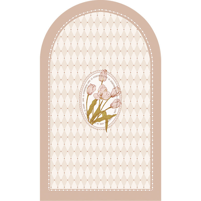 pink tuilp everthing door mat