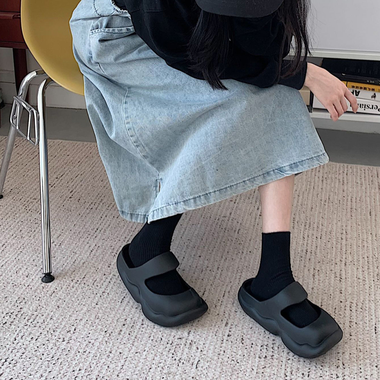 5color strap rubber roomshoes
