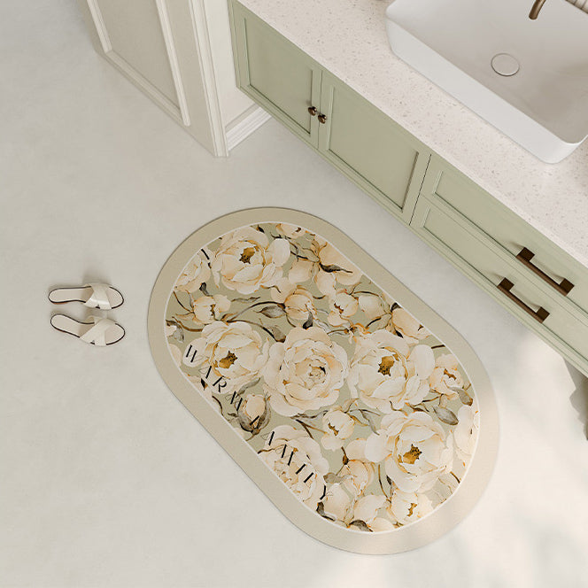 4design romantic flower bath mat