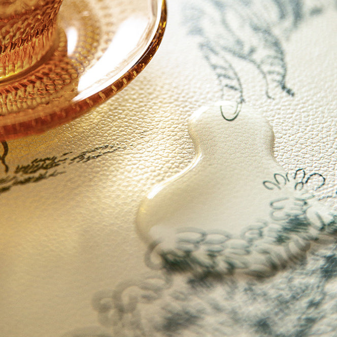 2color green retro forest round table mat