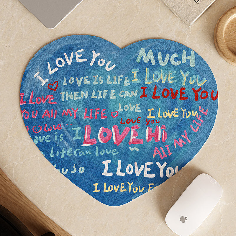 i love you colorful paint place mat