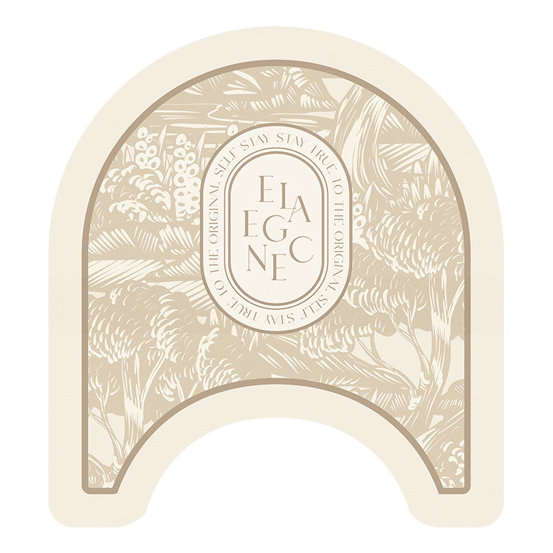 beige elegance logo toilet mat