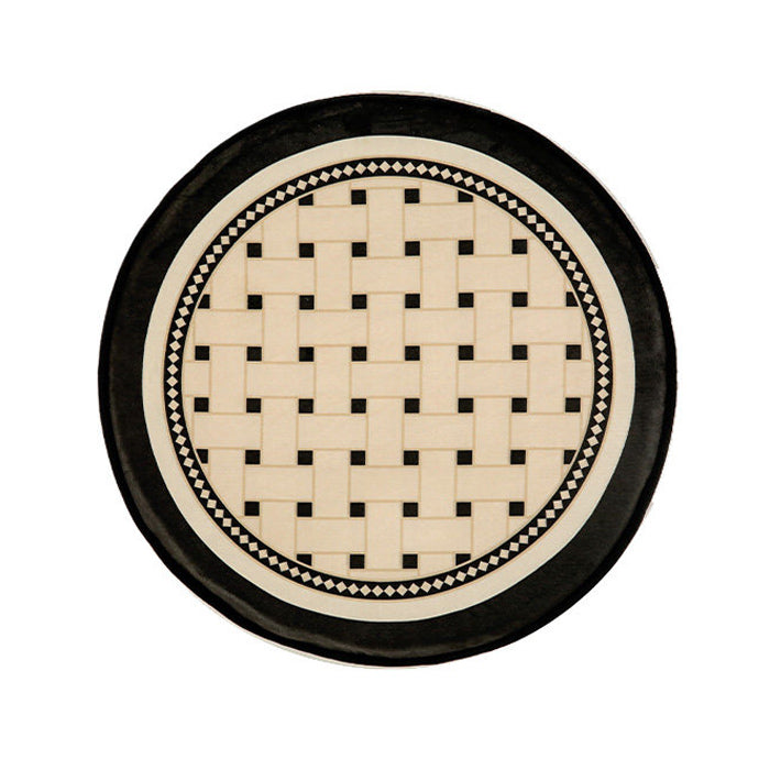 2color brown retro tile cushion