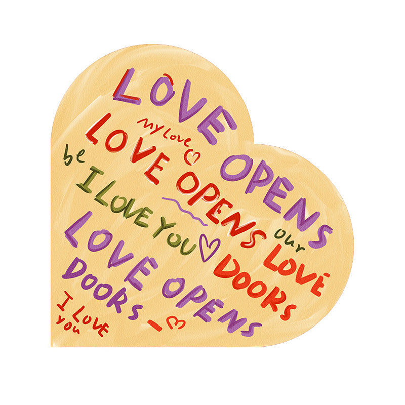 i love you colorful paint sink mat