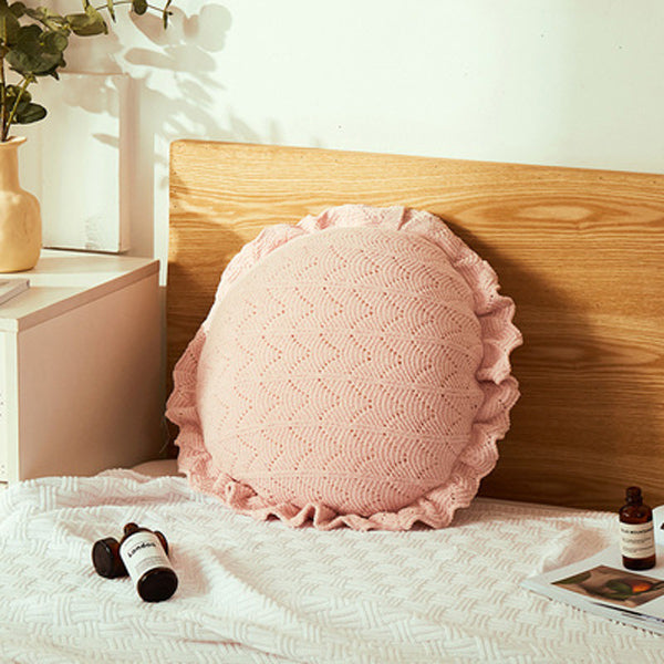5color knit circle cushion