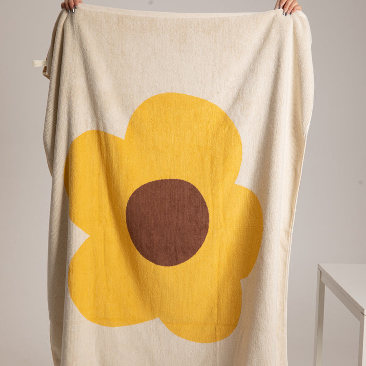 2color single flower towel