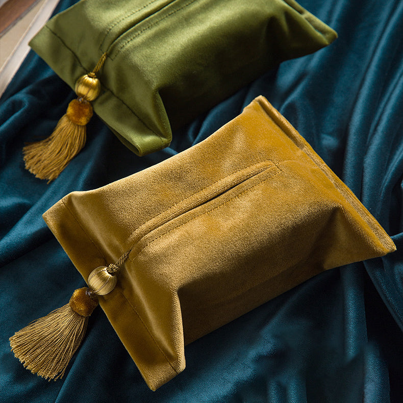 6color velvet tassel tissue case