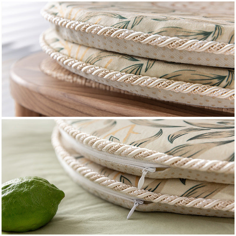 leaves art logo round cushion