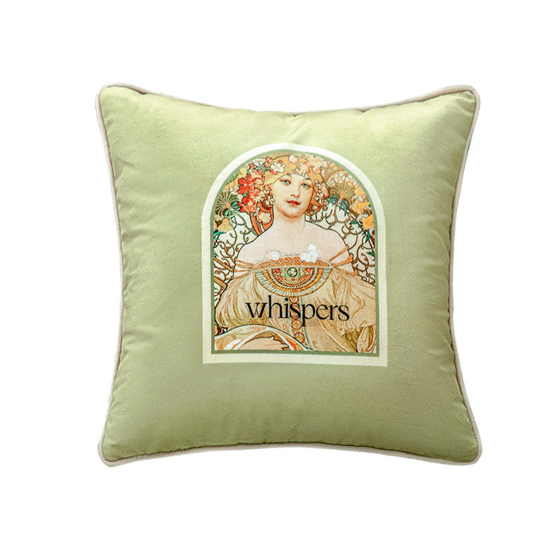 3design mucha whispers logo cushion