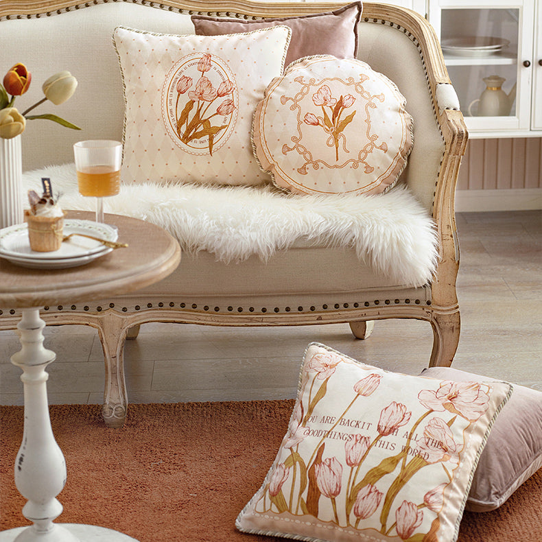 pink tuilp everthing 2design cushion