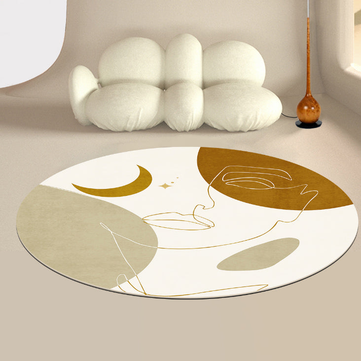 10design face round carpet