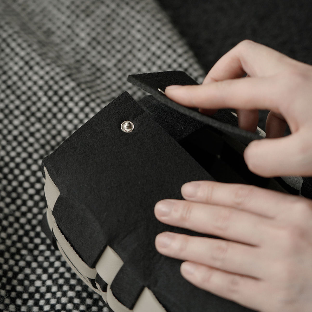 3color felt knit tissue case