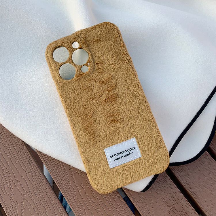 2color short fur iPhone case