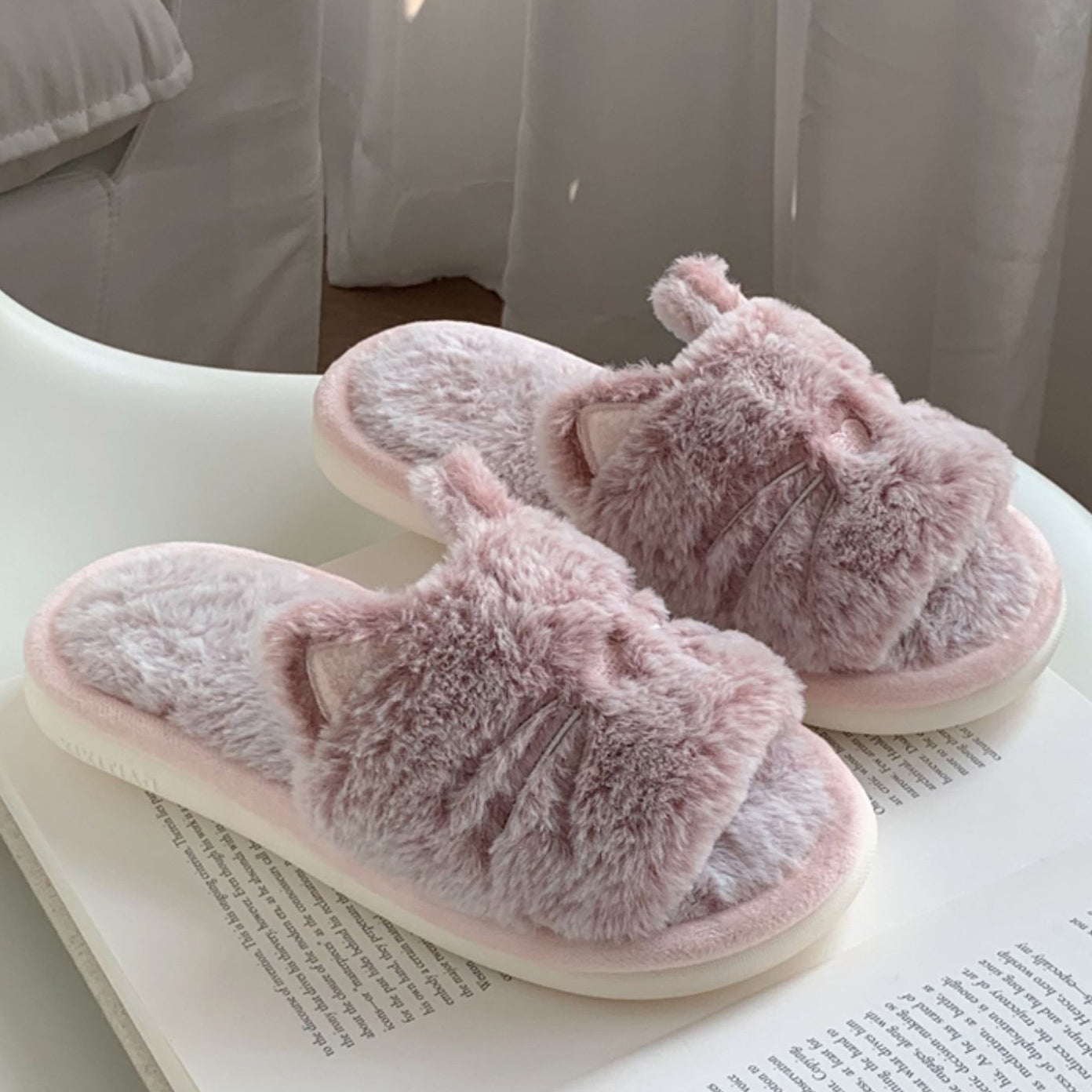 3color fur cat roomshoes