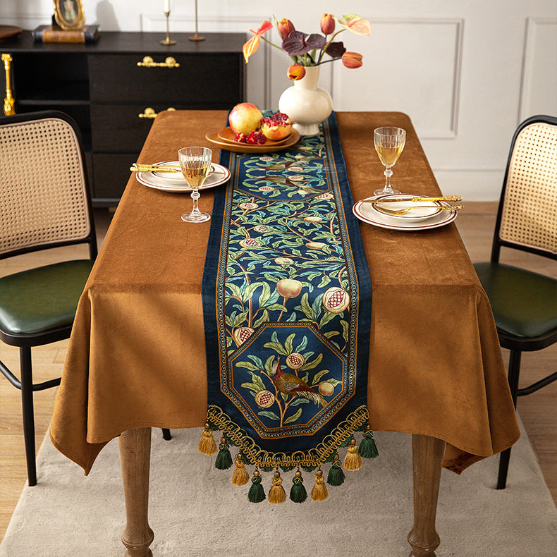 american retro pomegranate table runner