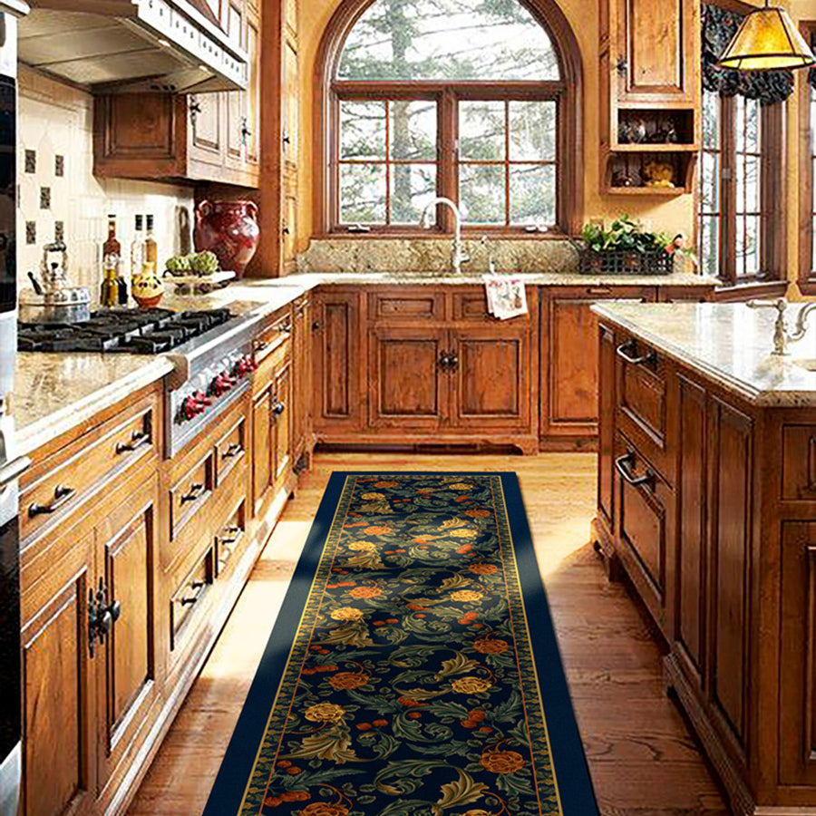 4design retro flower kitchen mat