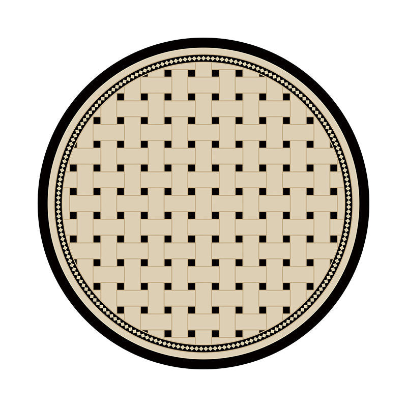 2design brown retro tile round table mat
