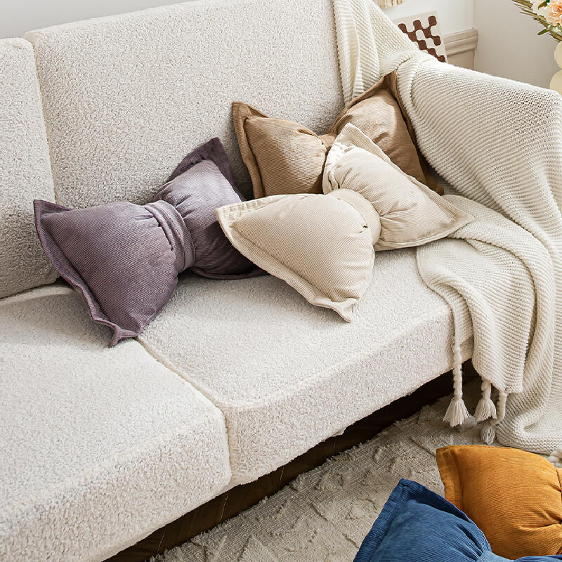 10color corduroy ribbon shape cushion