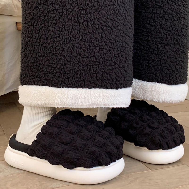 2color quilted down platform roomshoes