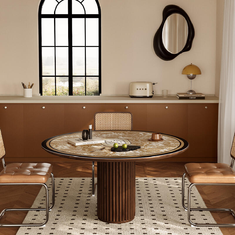 brown elegance logo round table mat