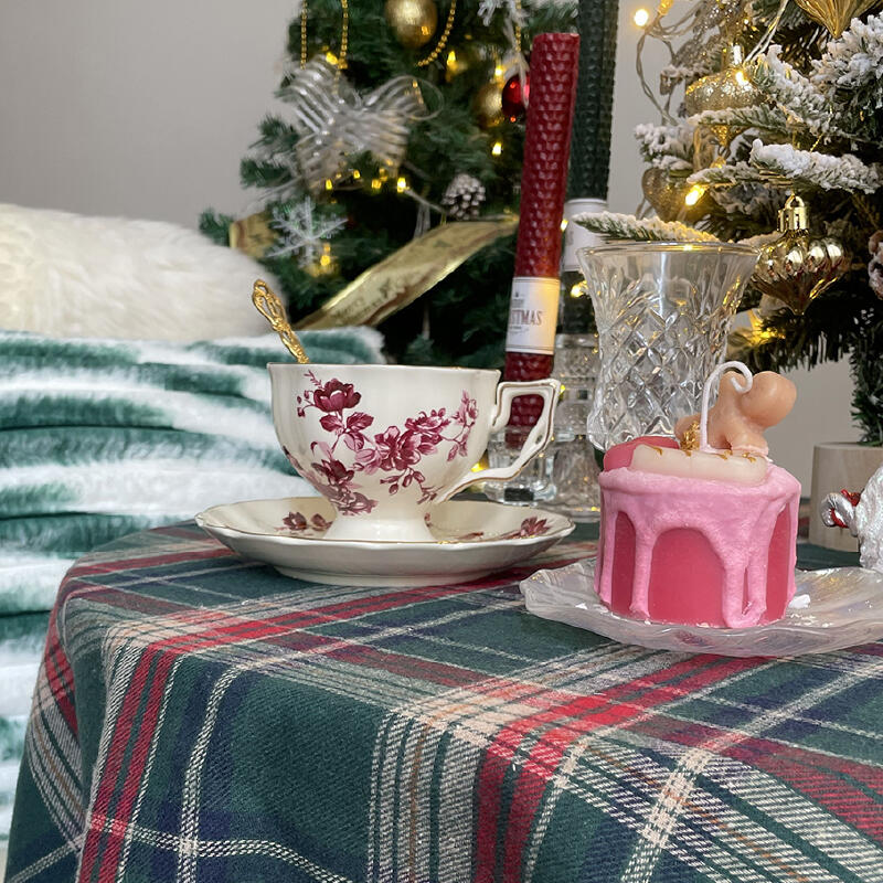 6size red and green plaid table cloth