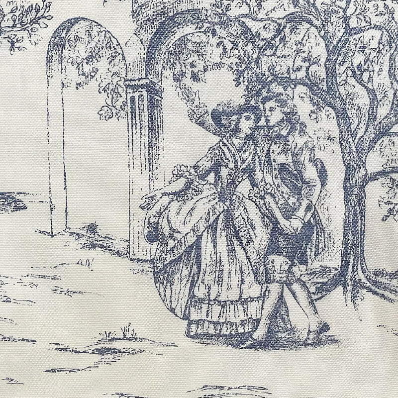toile de Jouy blue table runner