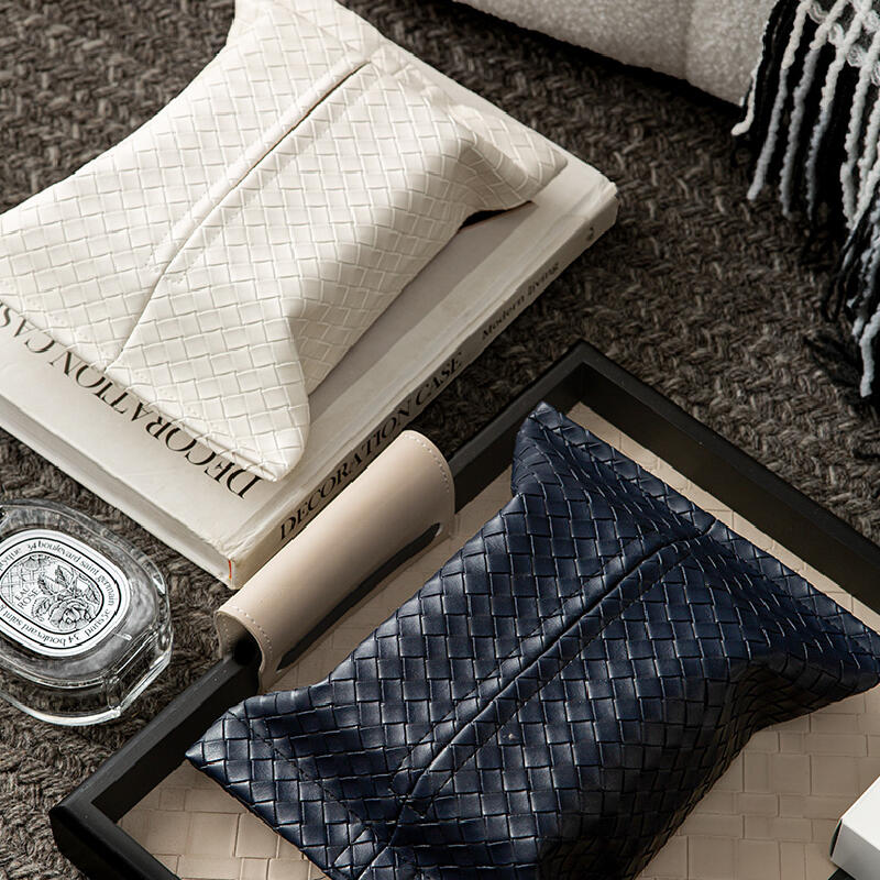 6color leather braided tissue case