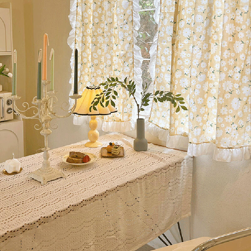 flower see through frill curtain