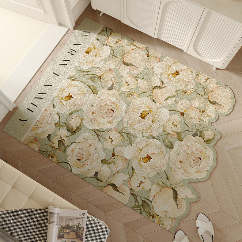 4design romantic flower door mat