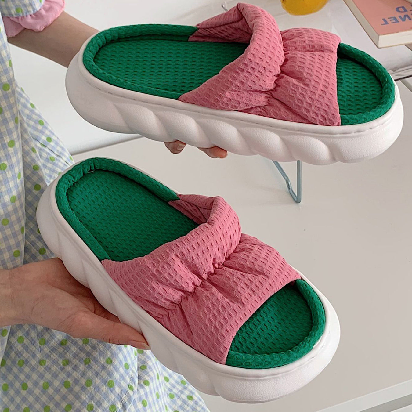 3color two-tone rubber roomshoes