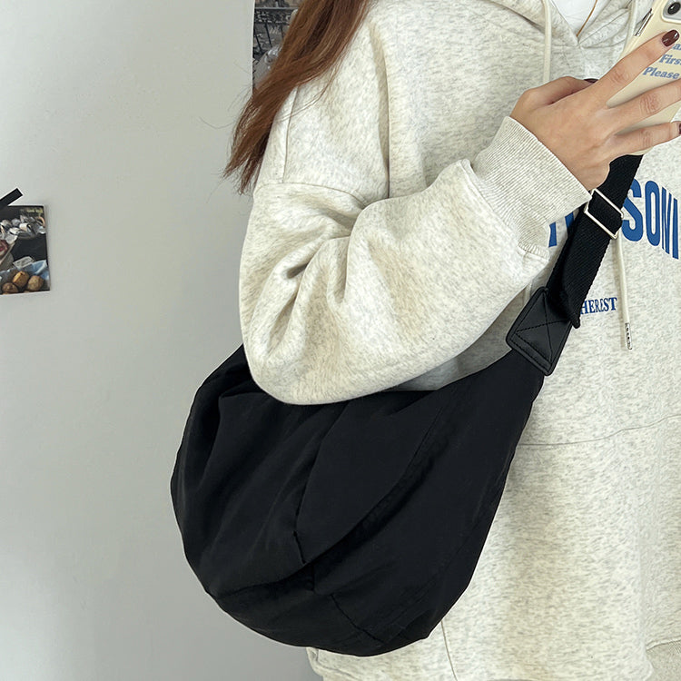 2color simple cotton messenger bag
