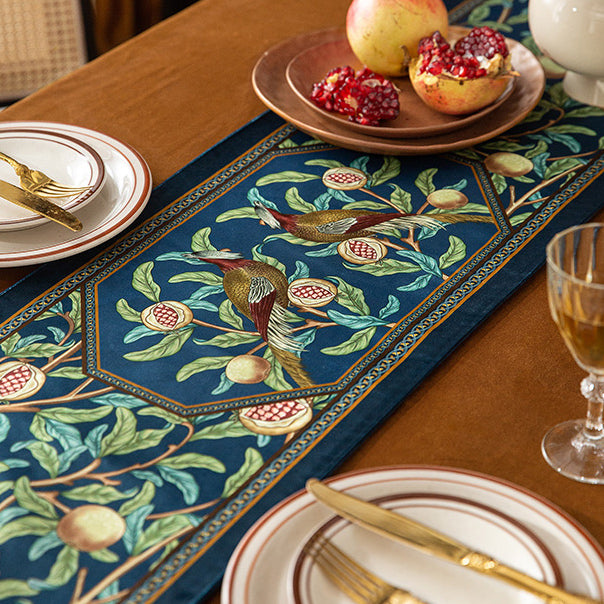 american retro pomegranate table runner