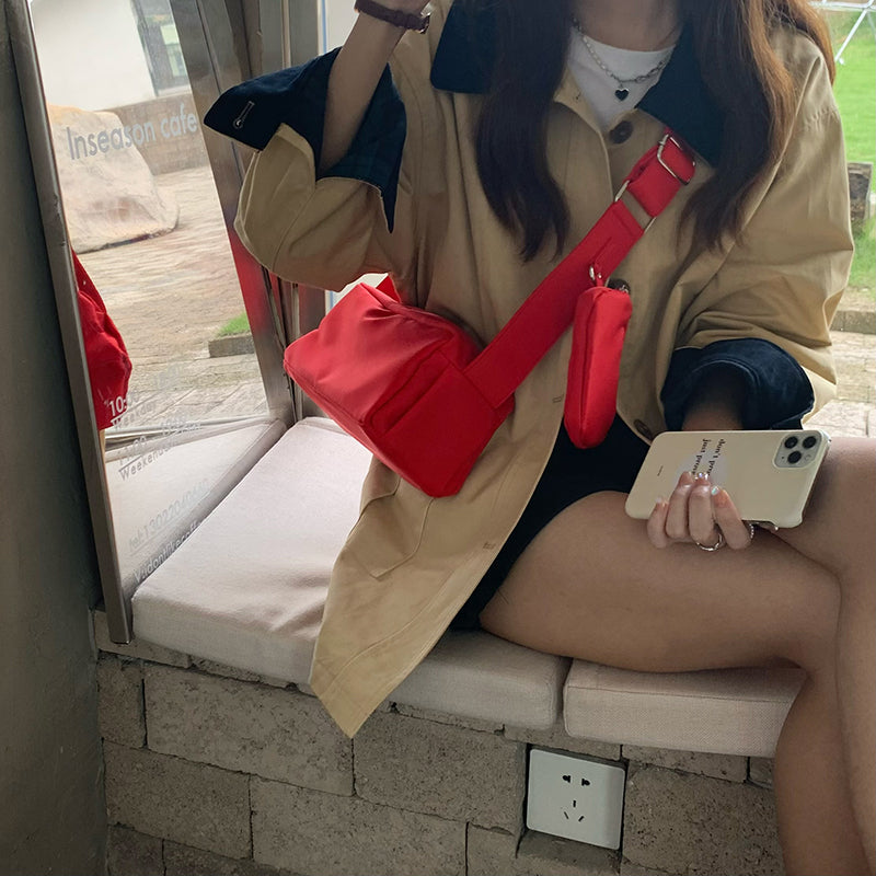 2color casual square shoulder bag