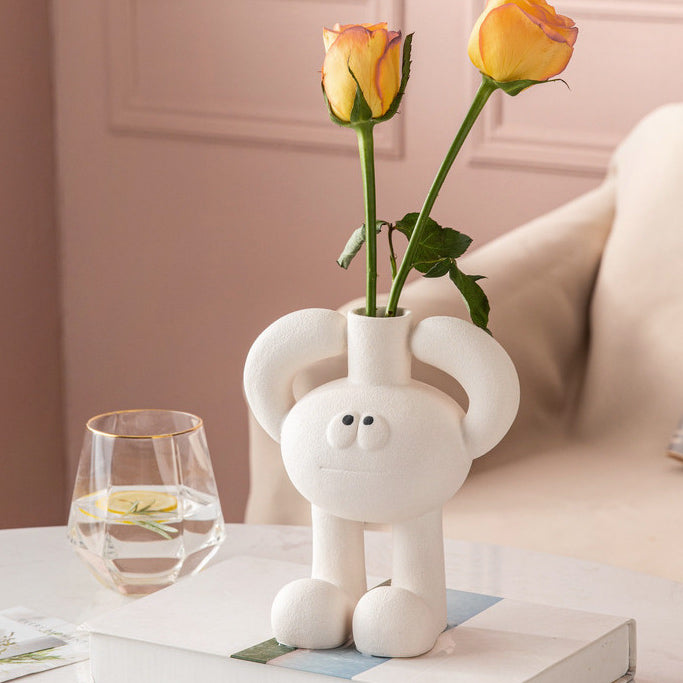 white big foot vase