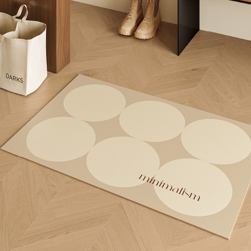 brown circle minimalism door mat