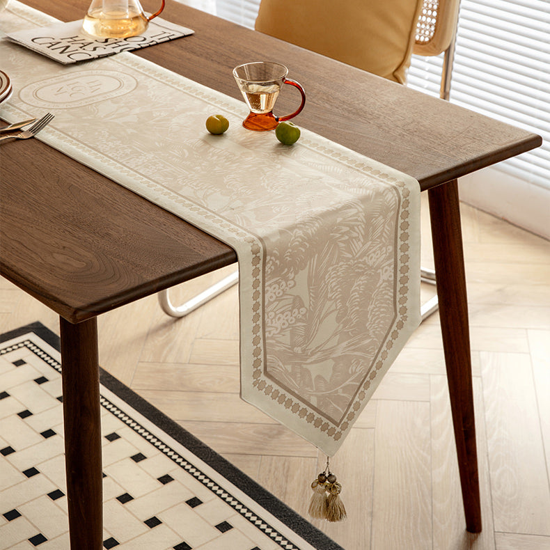 beige elegance logo table runner