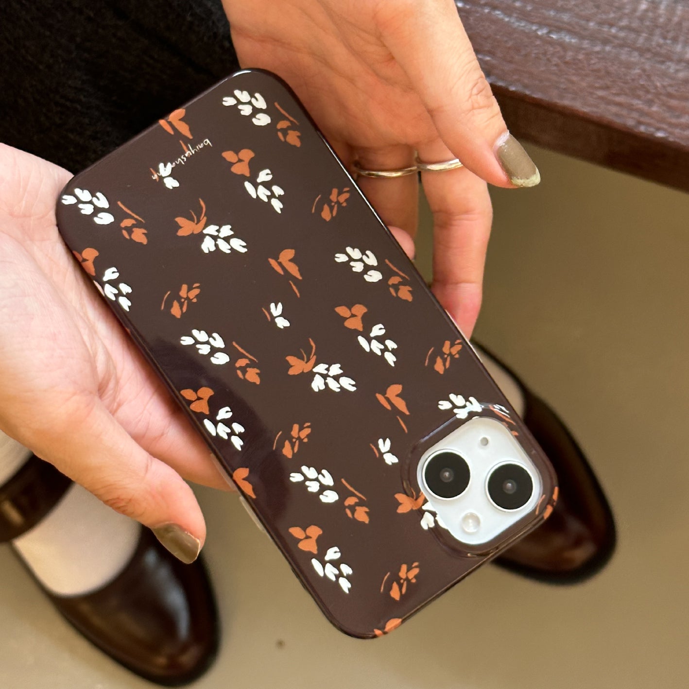brown leaf iPhone case
