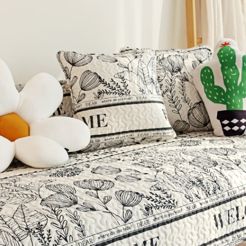 welcome garden quilt cushion