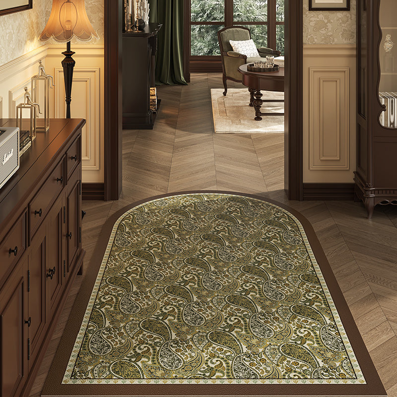 green blooming door mat