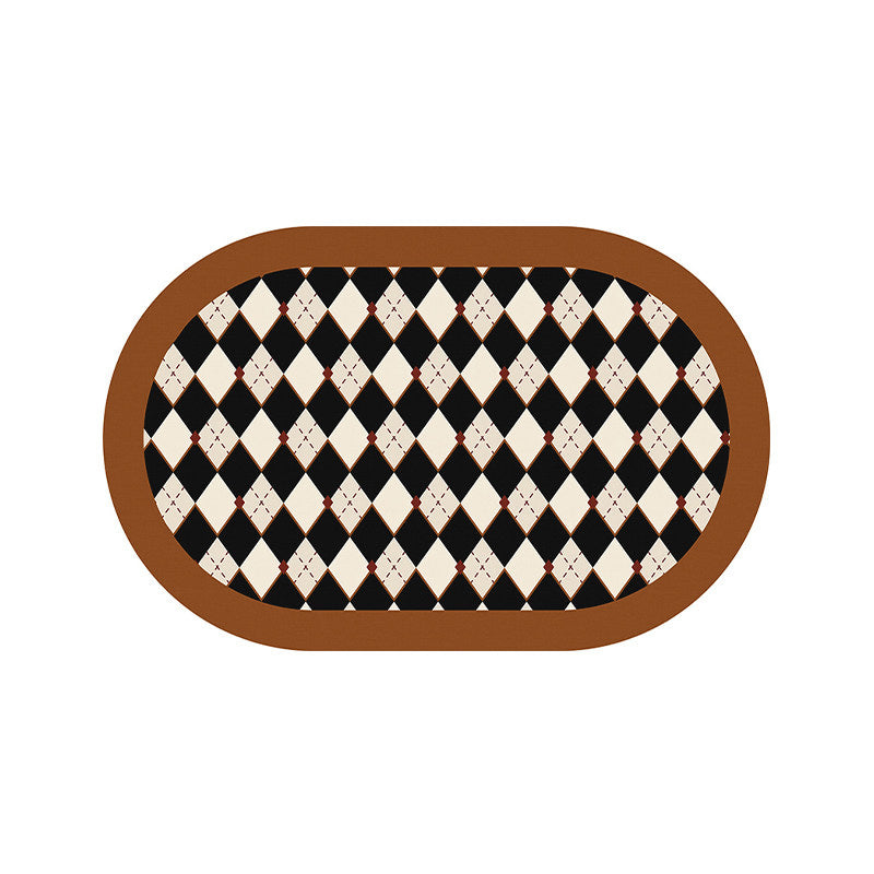 2color diamond checker toilet mat