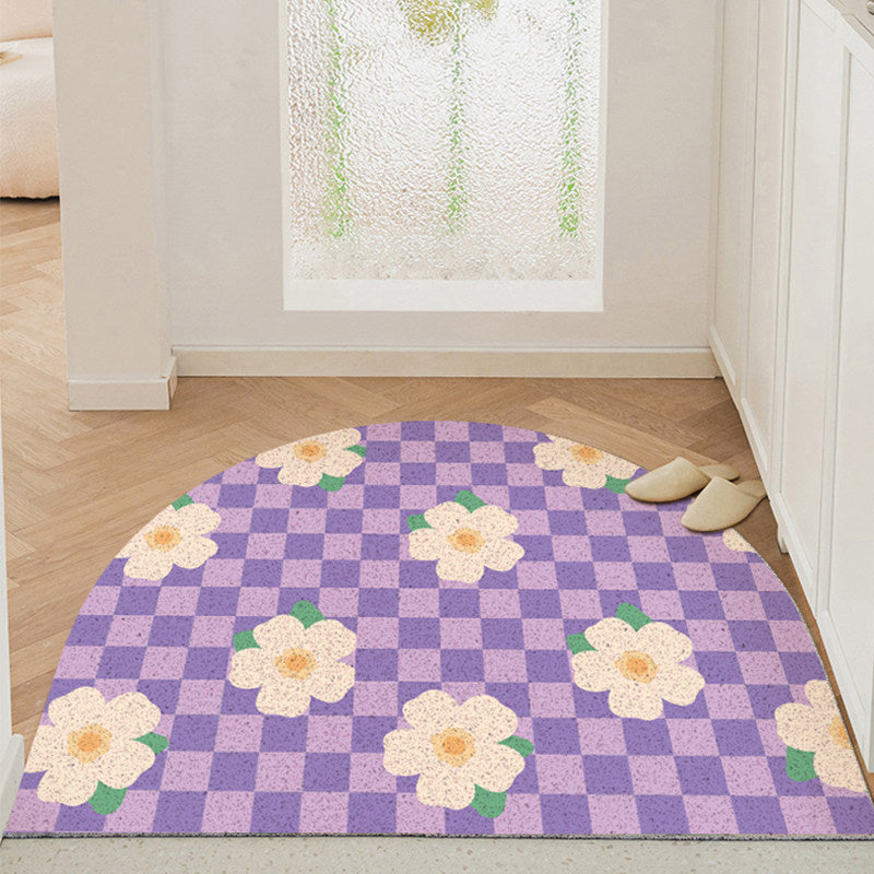 7design flower cut free door mat