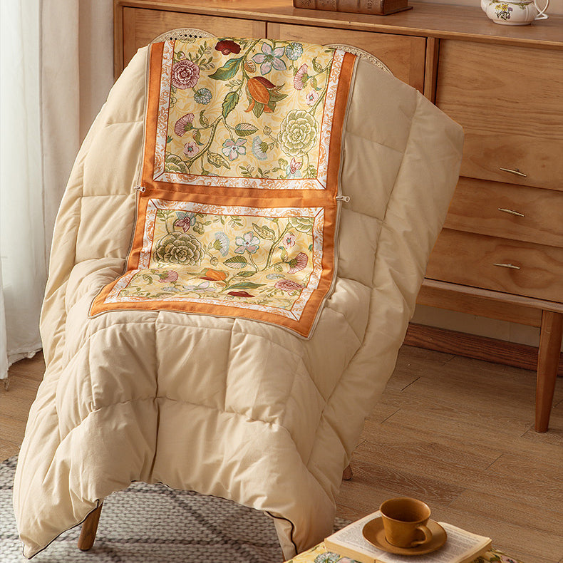 bright floral 2way quilt cushion