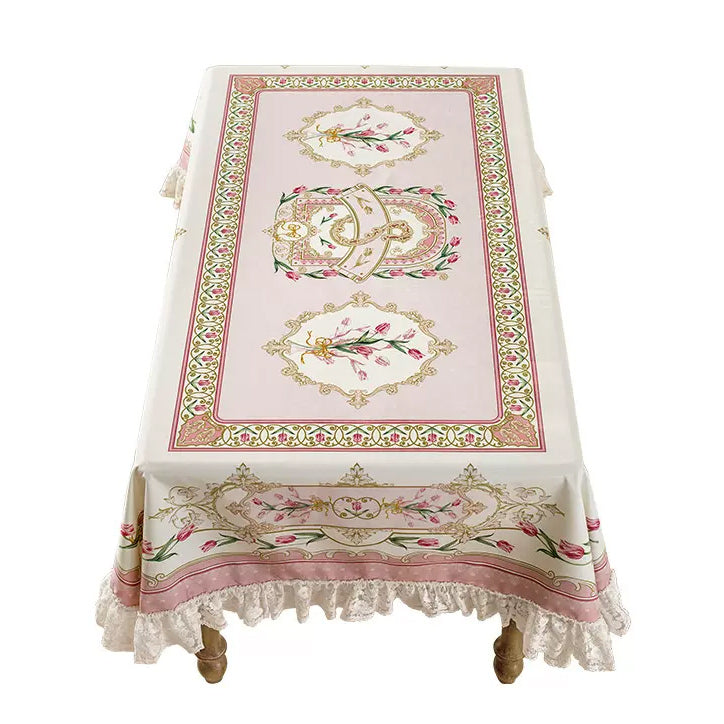 2design pink lovely tulip table cloth